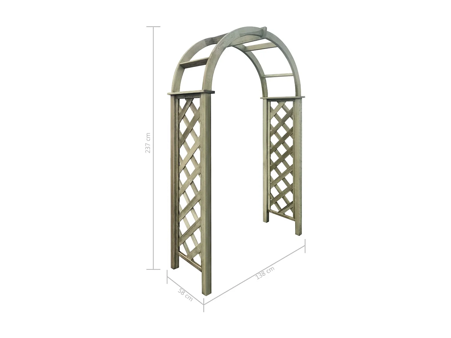 Arche avec treillis Bois de pin vert imprégné