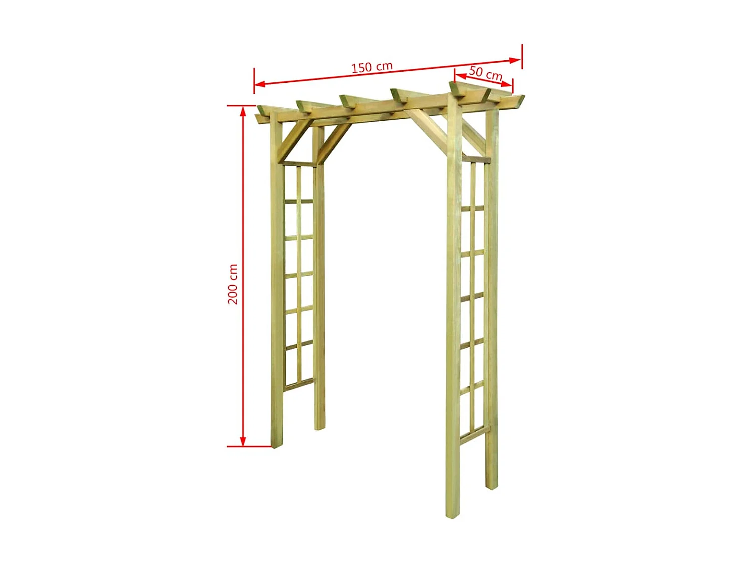 Arche pour rosiers 150 x 50x200 Bois imprégné 2