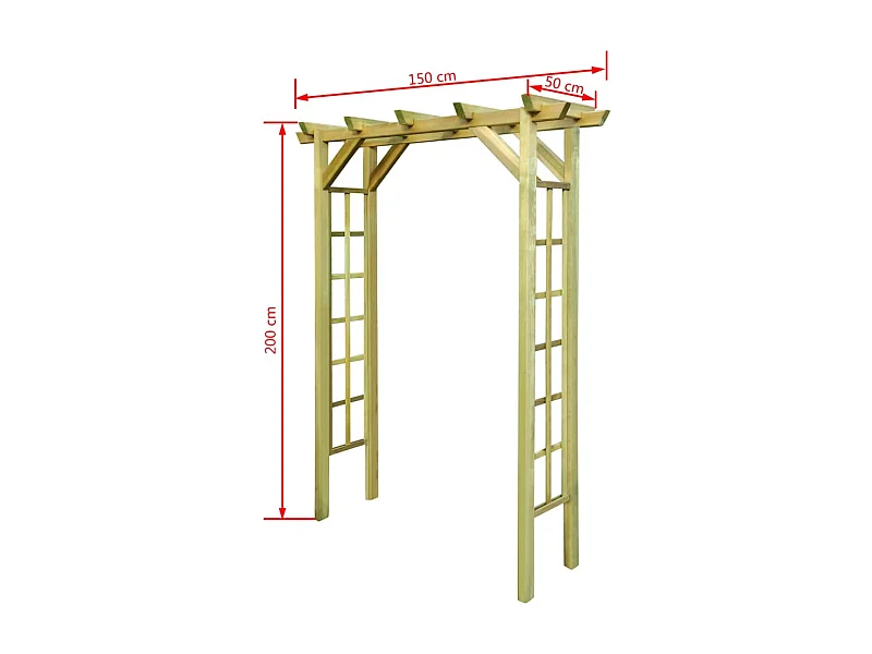 Arche pour rosiers 150 x 50x200 Bois imprégné 2