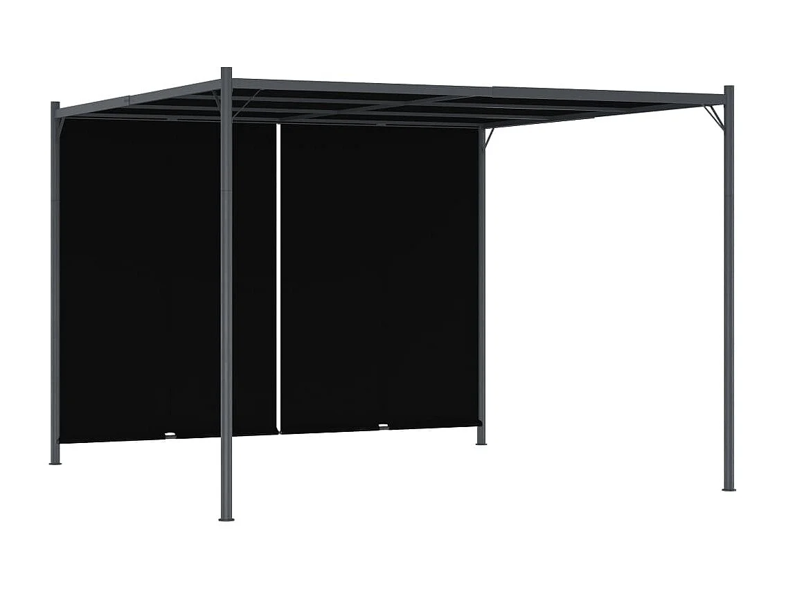 Pergola de jardin avec toit rétractable 3x3 m Anthracite