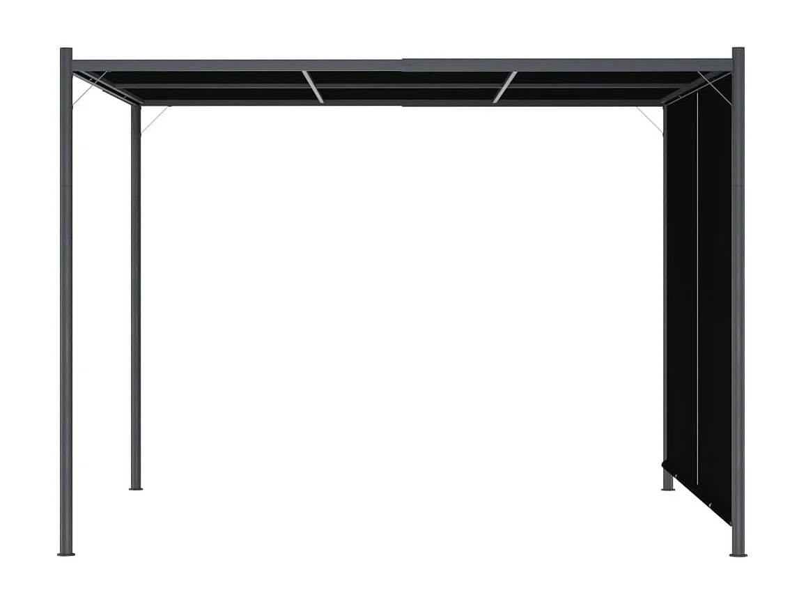 Pergola de jardin avec toit rétractable 3x3 m Anthracite