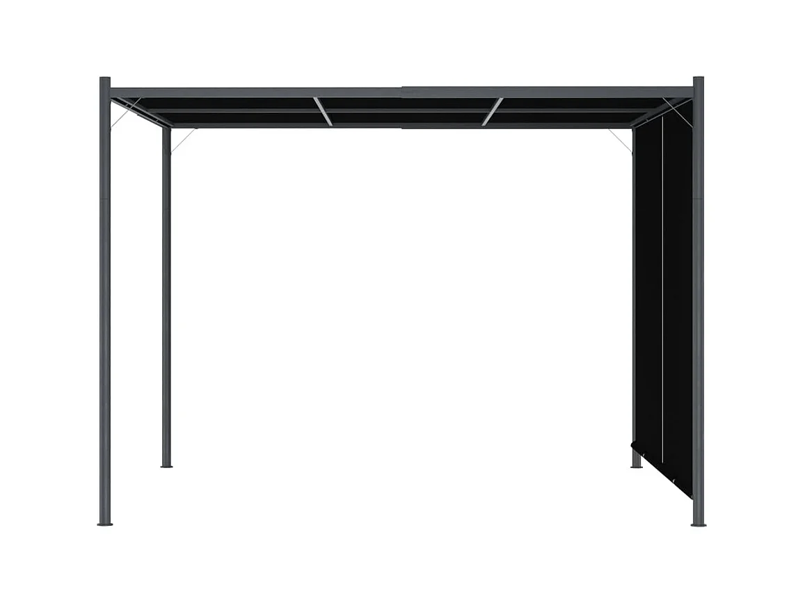 Pergola de jardin avec toit rétractable 3x3 m Anthracite