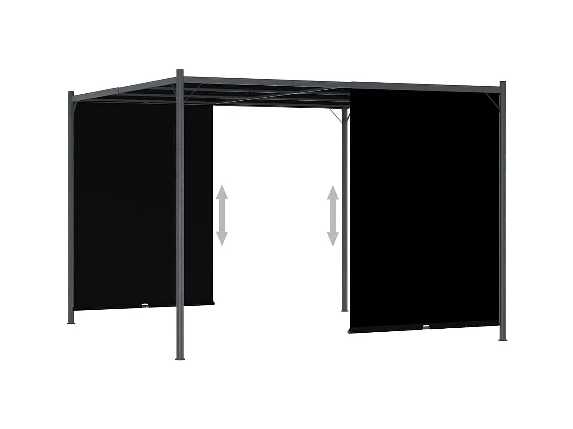Pergola de jardin avec toit rétractable 3x3 m Anthracite