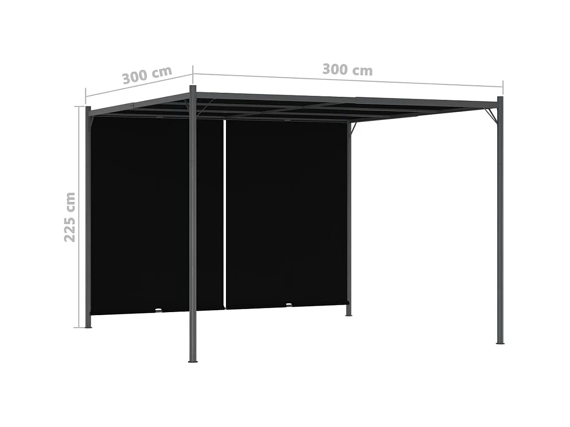 Pergola de jardin avec toit rétractable 3x3 m Anthracite