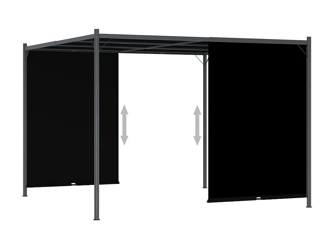 Pergola de jardin avec toit rétractable 3x3 m Anthracite