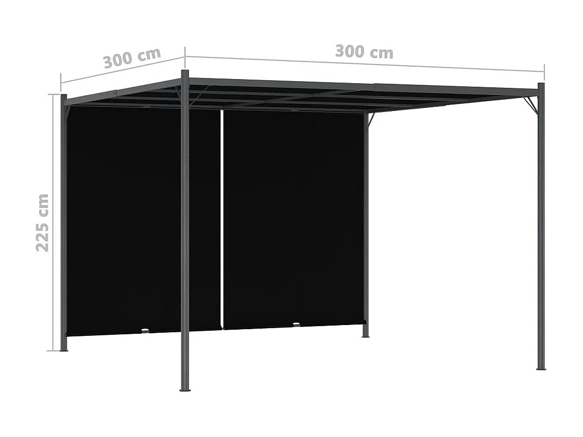 Pergola de jardin avec toit rétractable 3x3 m Anthracite