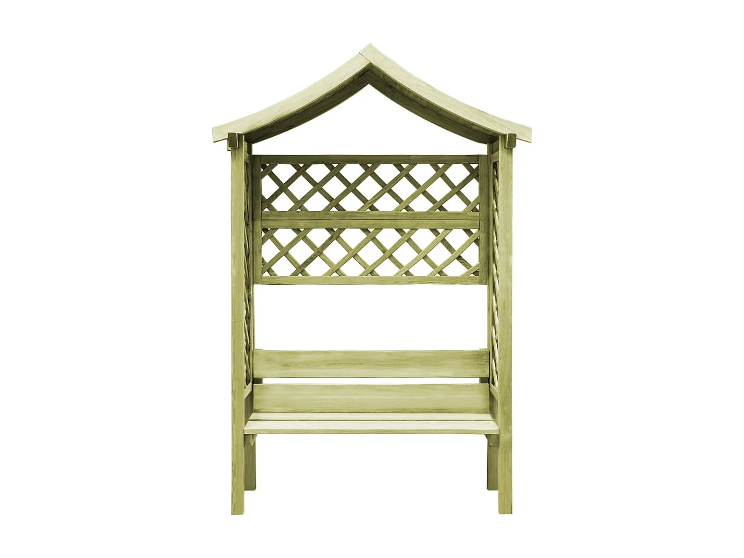 Pergola de jardin avec toit et banc Bois de pin imprégné