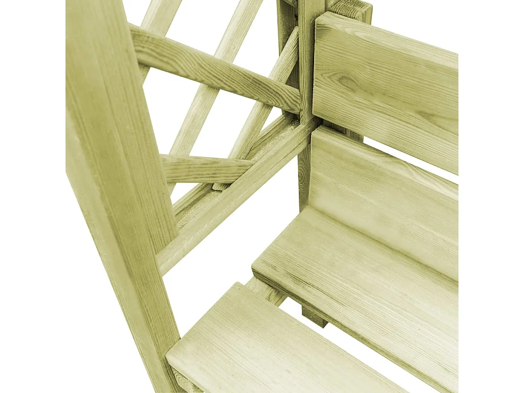 Pergola de jardin avec toit et banc Bois de pin imprégné