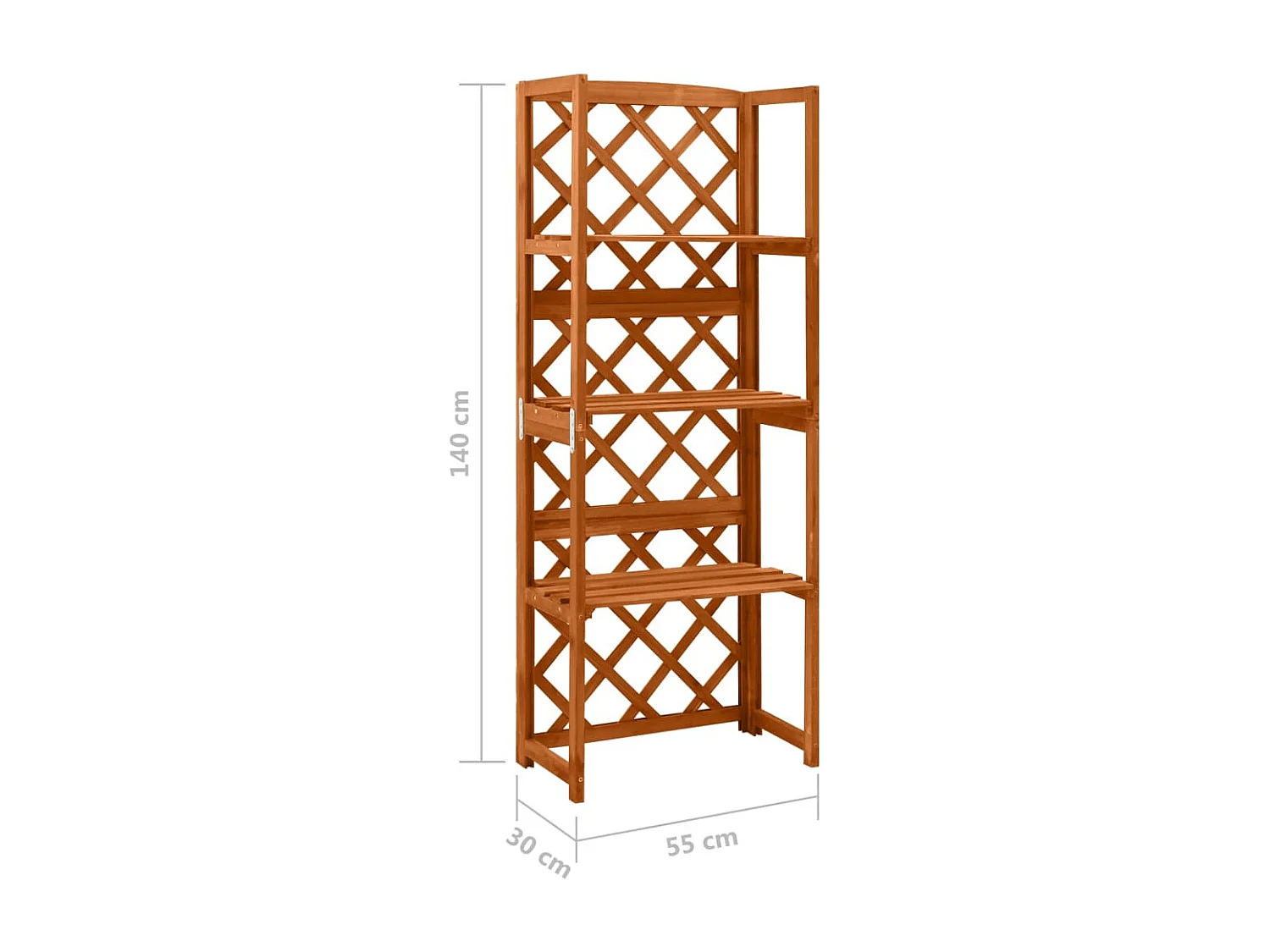 Treillis avec étagères 55x30x140 Bois de sapin massif