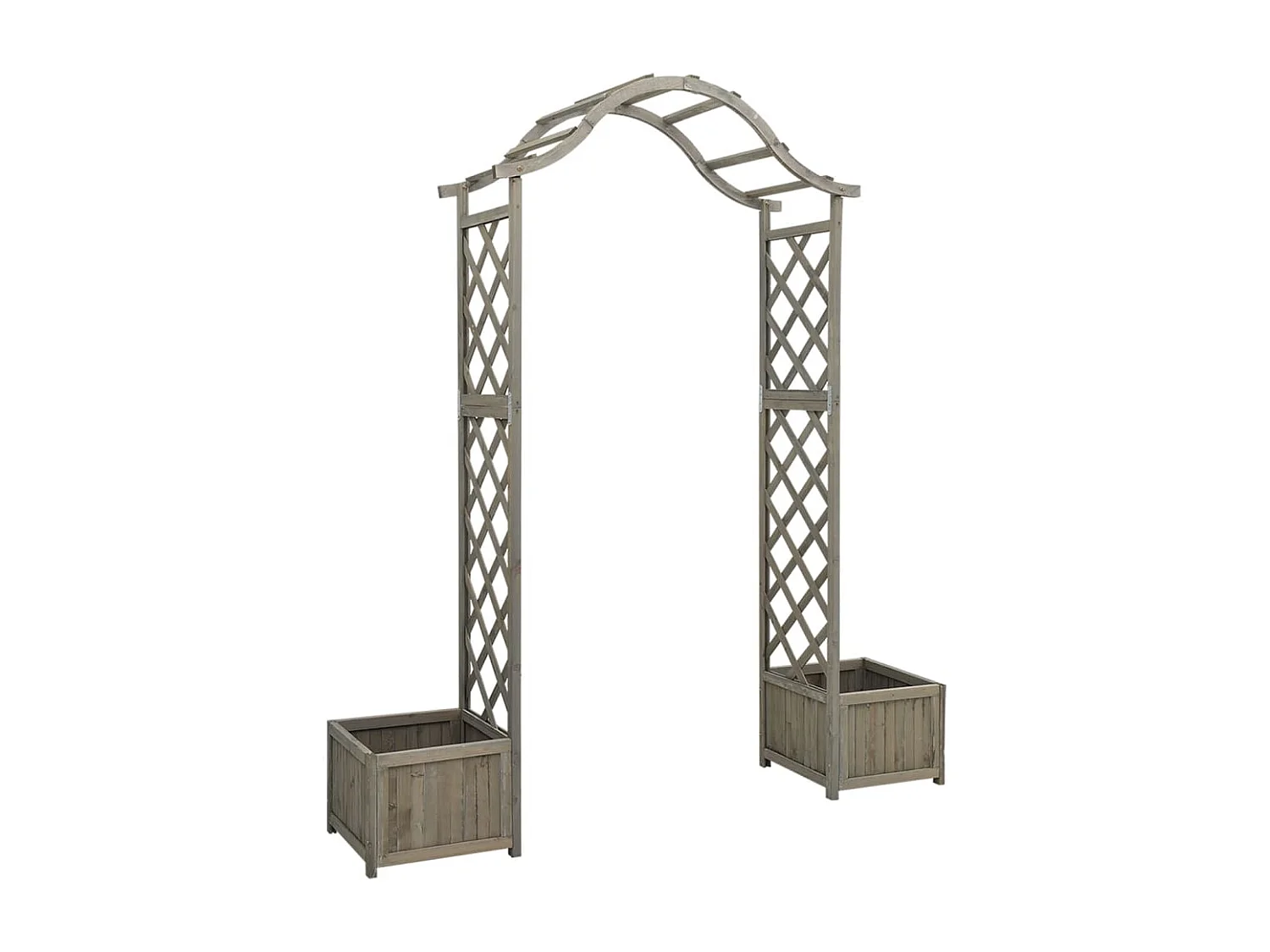 Pergola de jardin avec jardinière Gris Bois pin massif