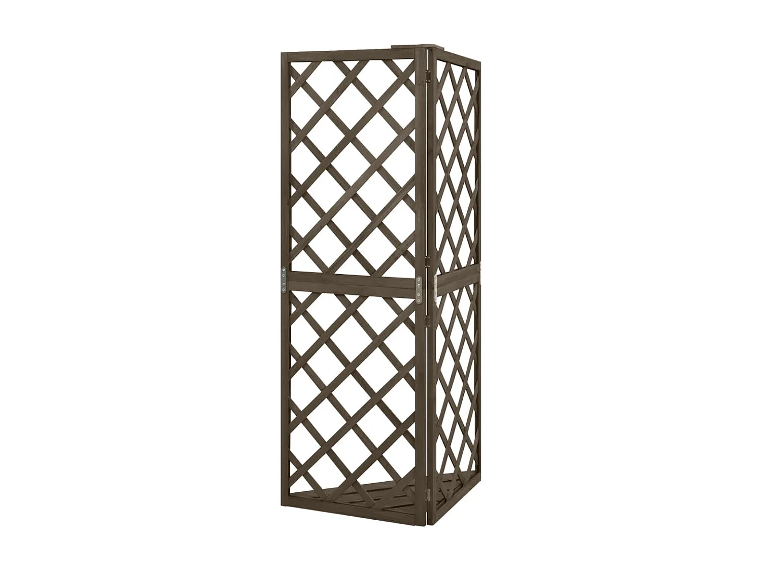 Treillis d'angle Gris 50x50x145 Bois de sapin massif 2