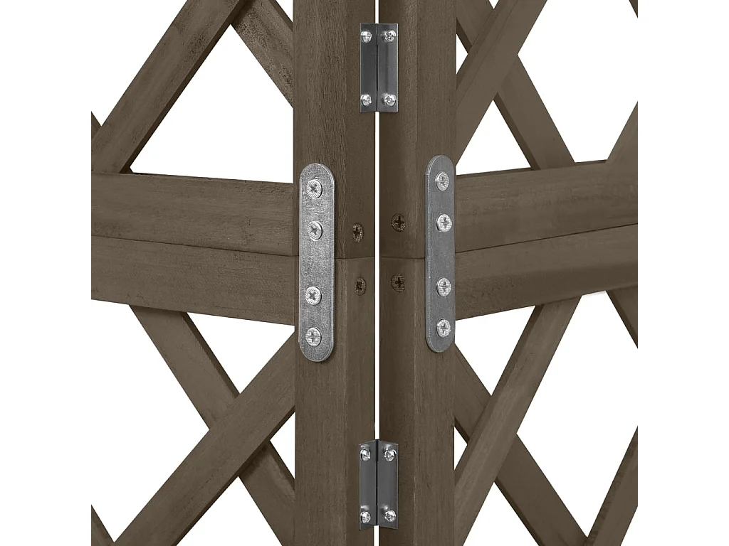 Treillis d'angle Gris 50x50x145 Bois de sapin massif 2