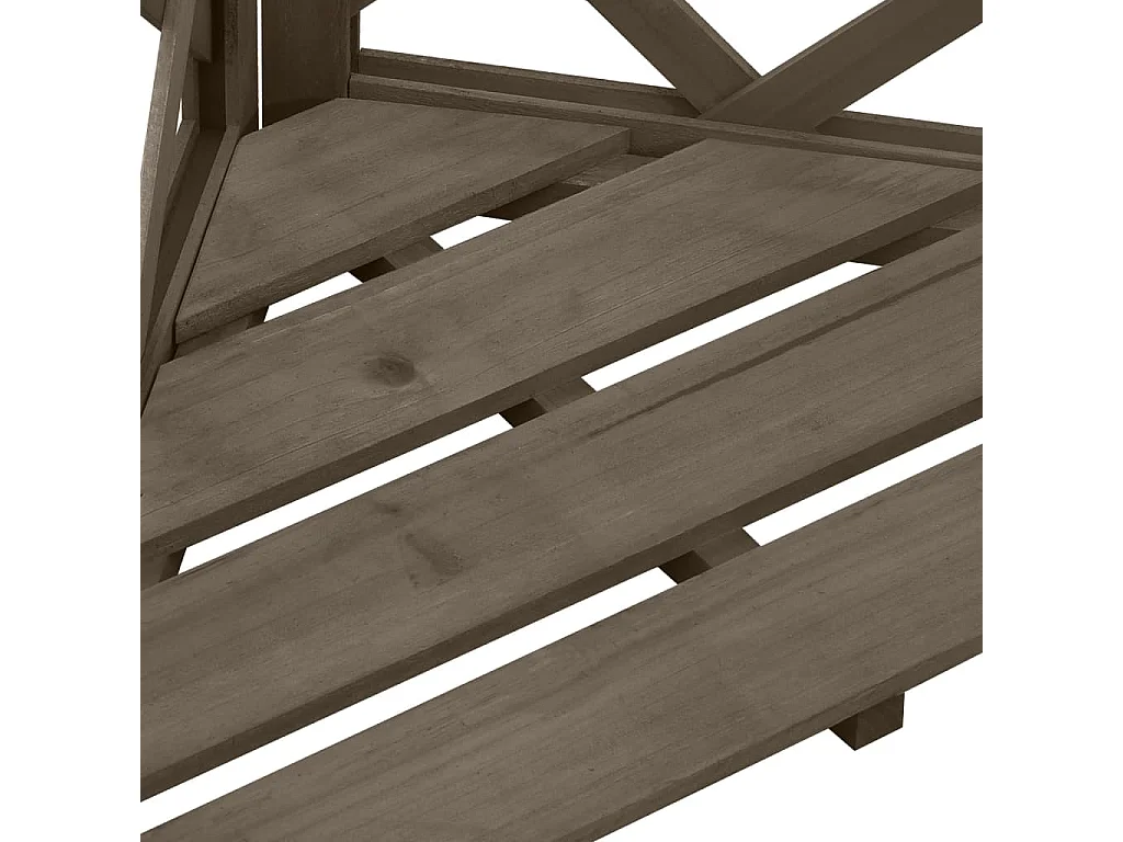 Treillis d'angle Gris 50x50x145 Bois de sapin massif 2