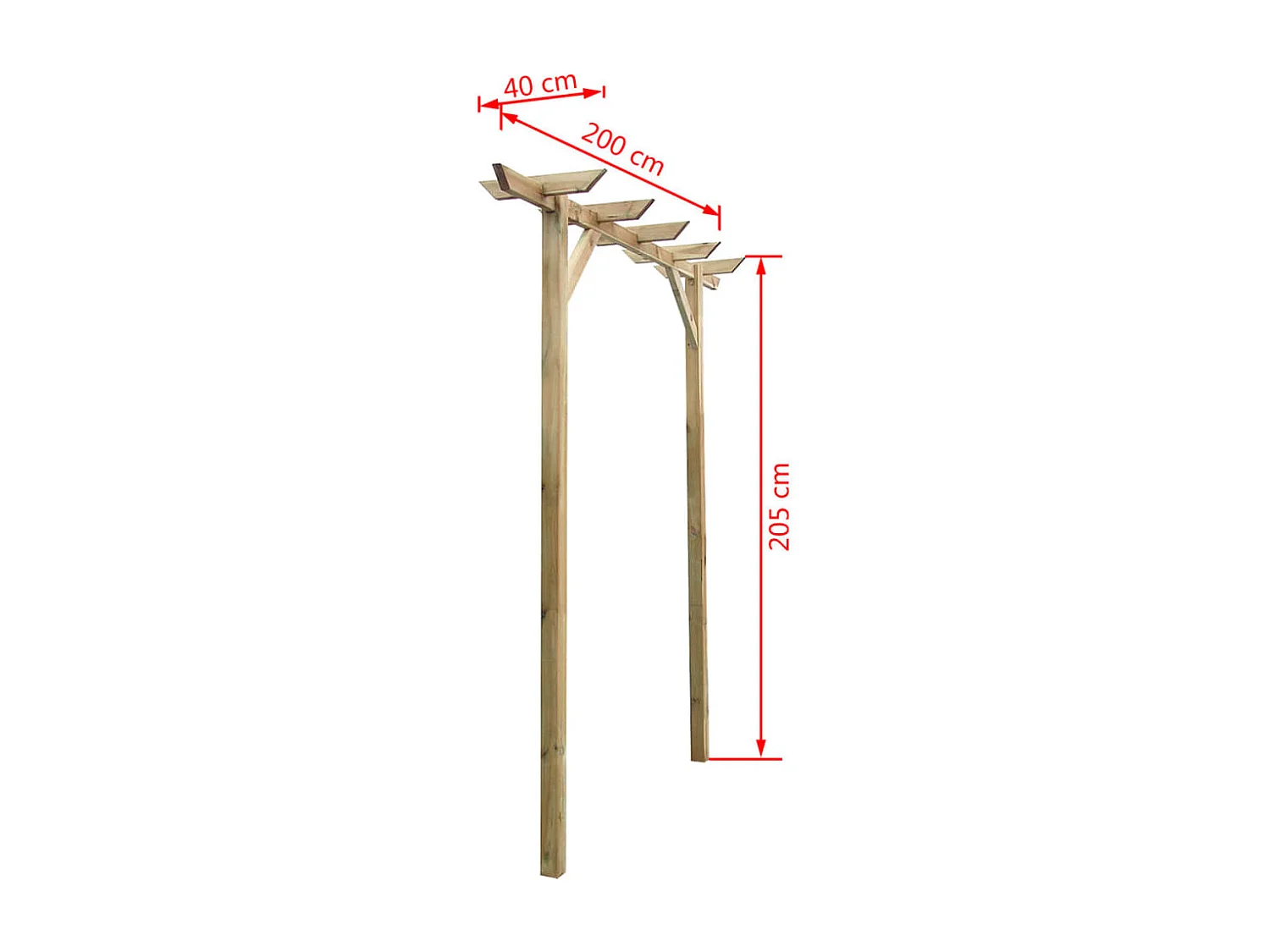 Pergola de jardin 200 x 40x205 Bois