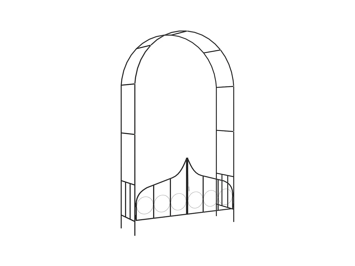 Voûte de jardin avec portail Noir 138x40x238 Fer