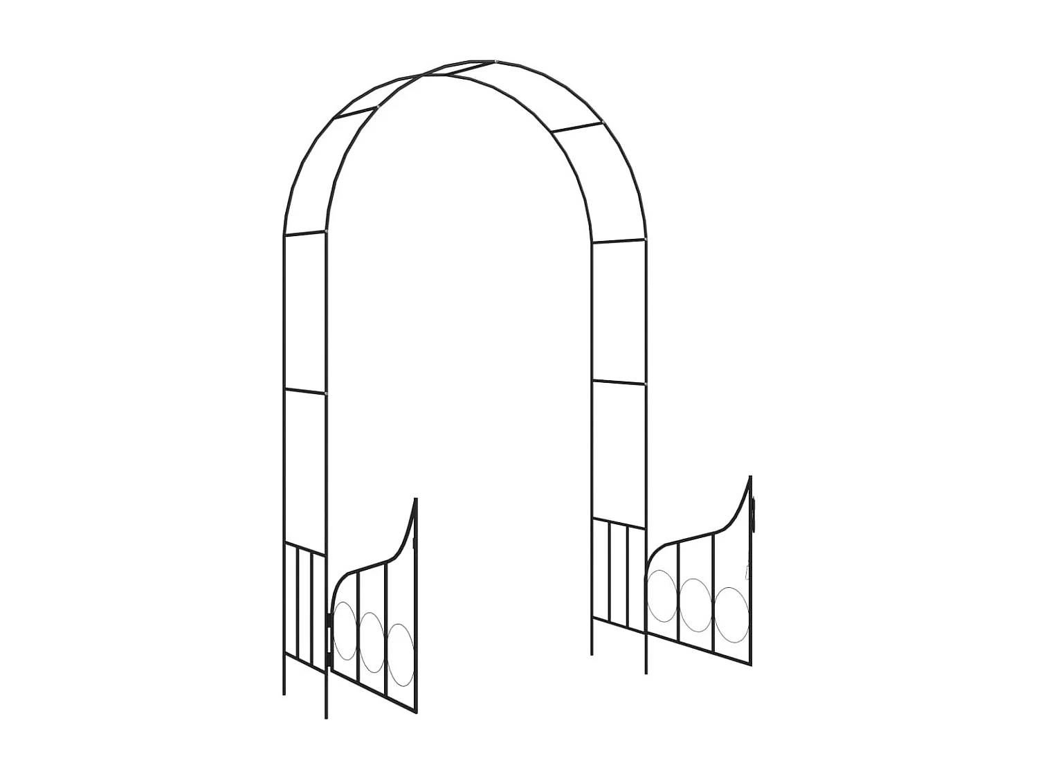 Voûte de jardin avec portail Noir 138x40x238 Fer