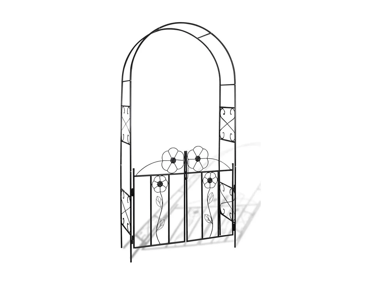 Arche de jardin en fer noir 115 x 37x230