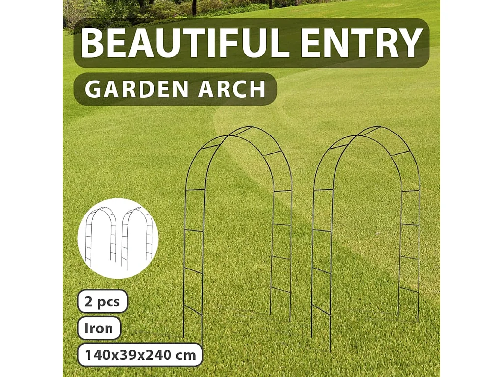 Arche de jardin 2 pcs pour plantes grimpantes
