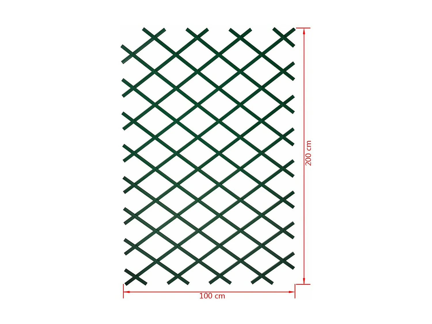 Enrejado de jardín PVC 100x200 cm verde 6040704