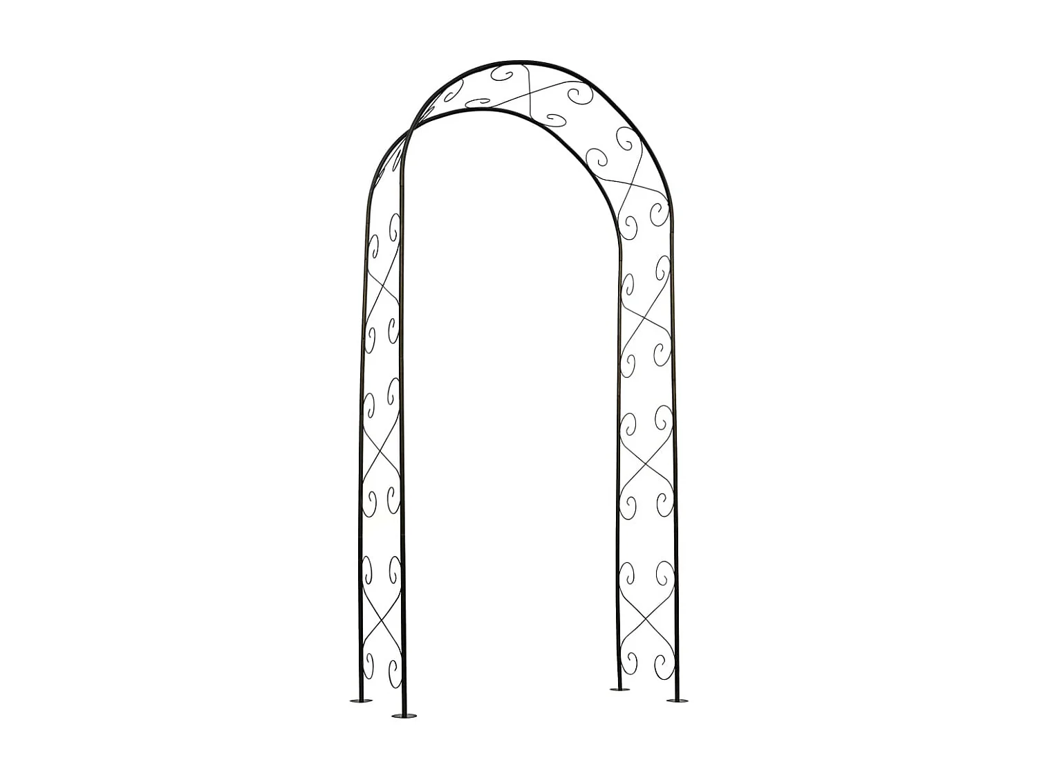 Nature Voûte de jardin Métal 100x37x230 Noir