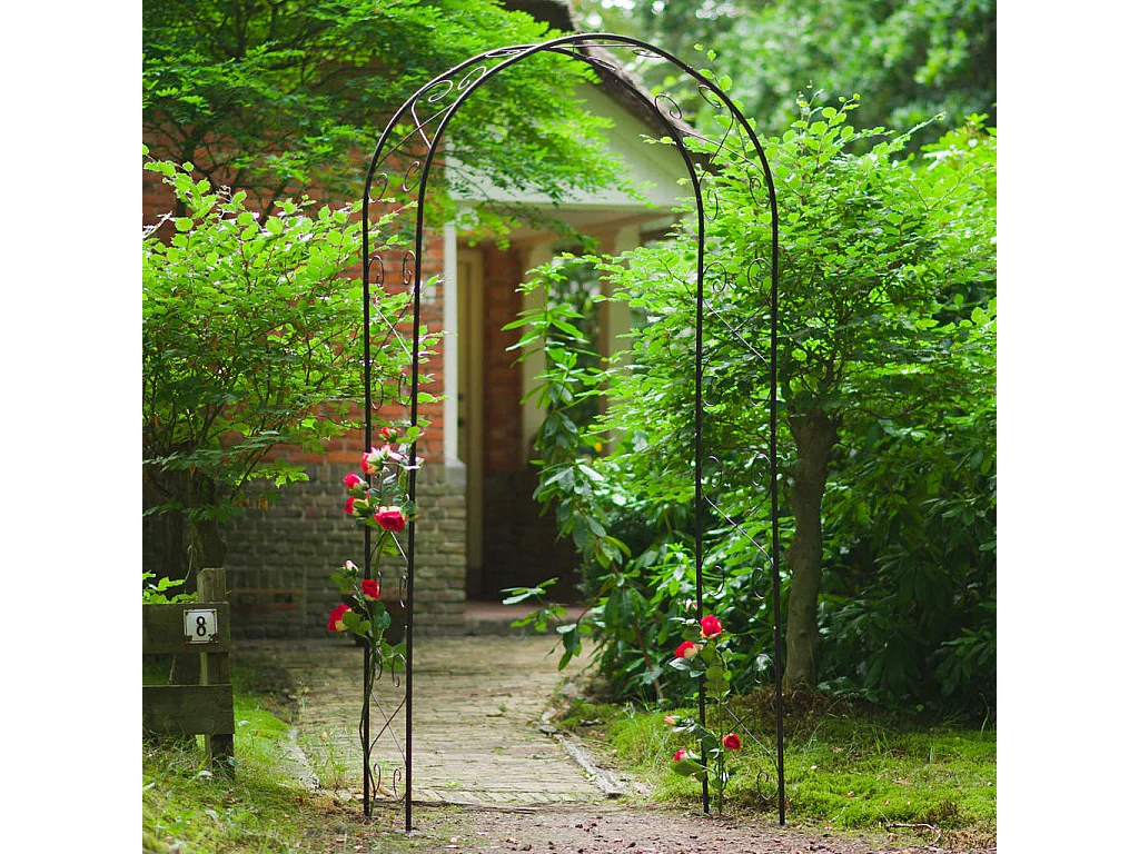 Nature Voûte de jardin Métal 100x37x230 Noir