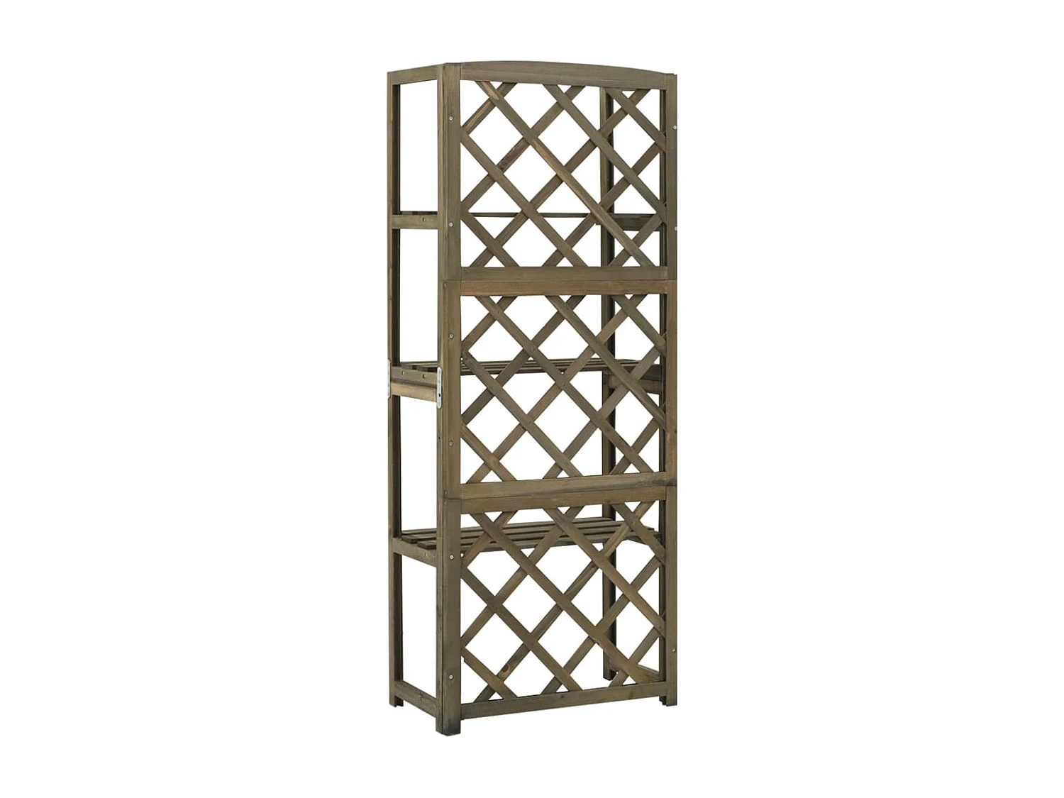 Treillis avec étagères Gris 55x30x140 Bois de sapin massif