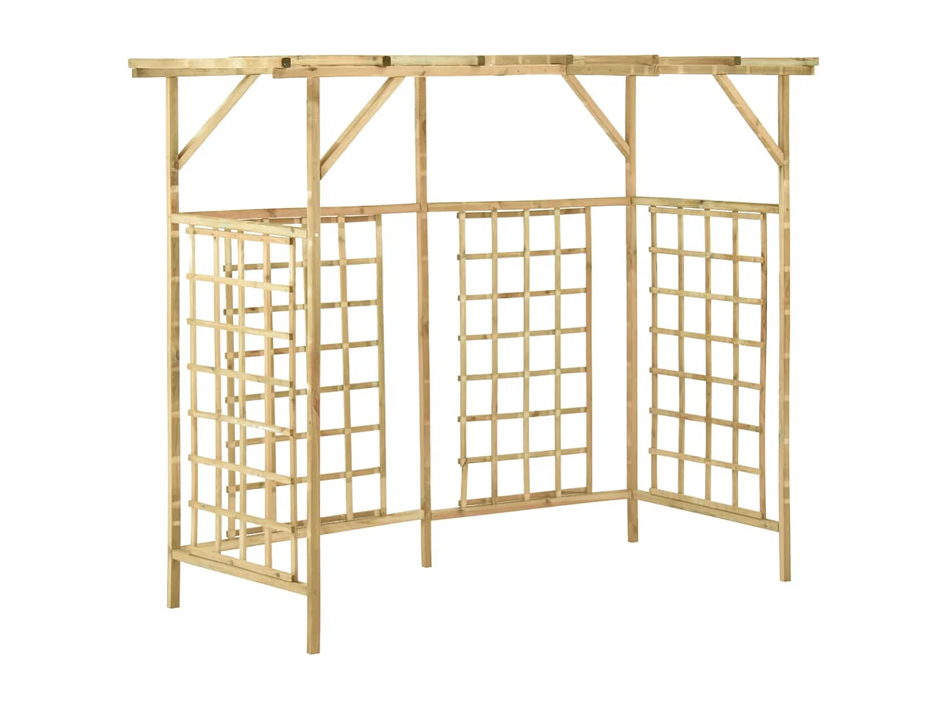 Pergola de jardin pour poubelles triples Bois de pin imprégné
