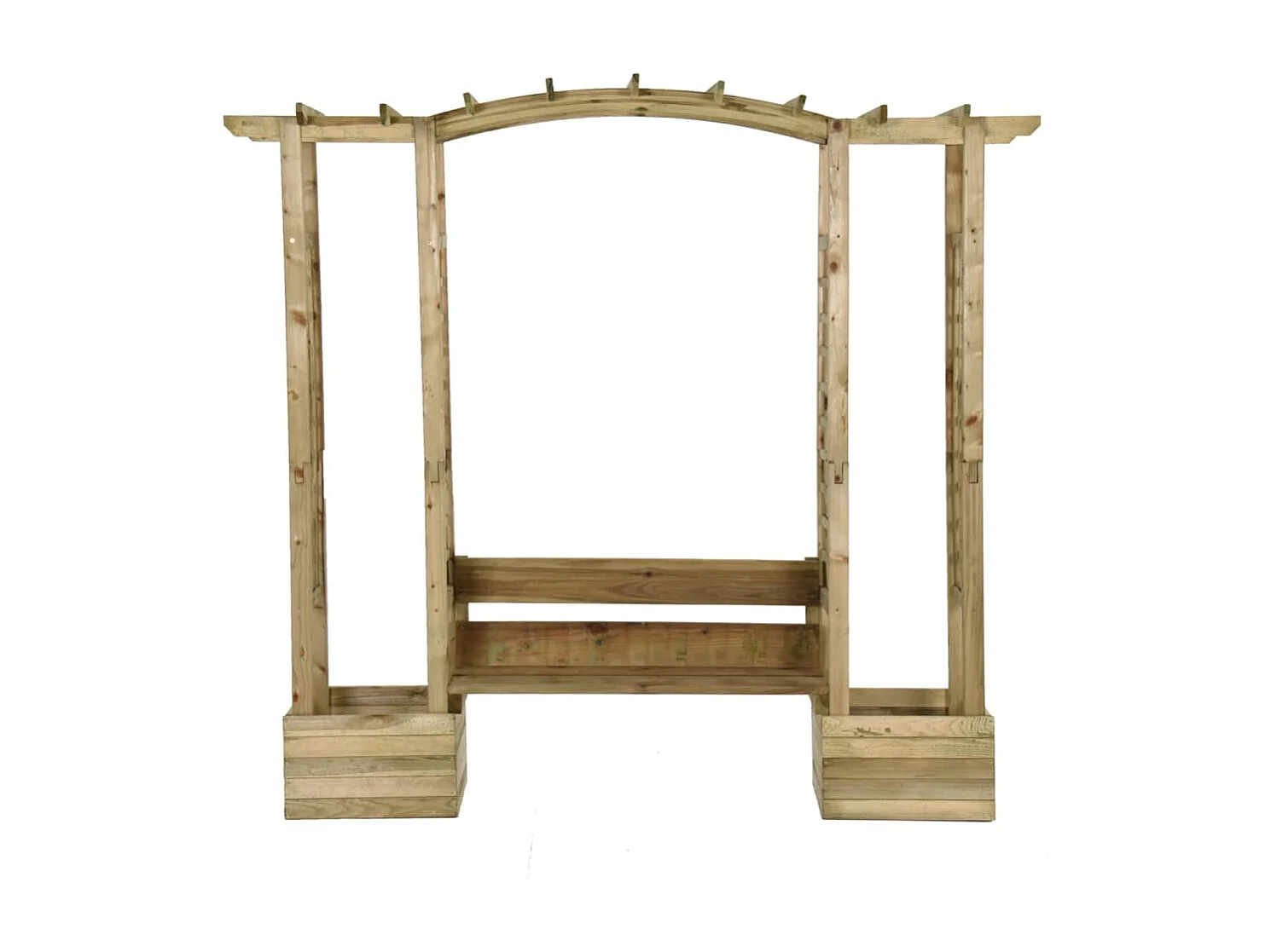 Pergola de jardin avec banc et jardinières Bois de pin imprégné 2
