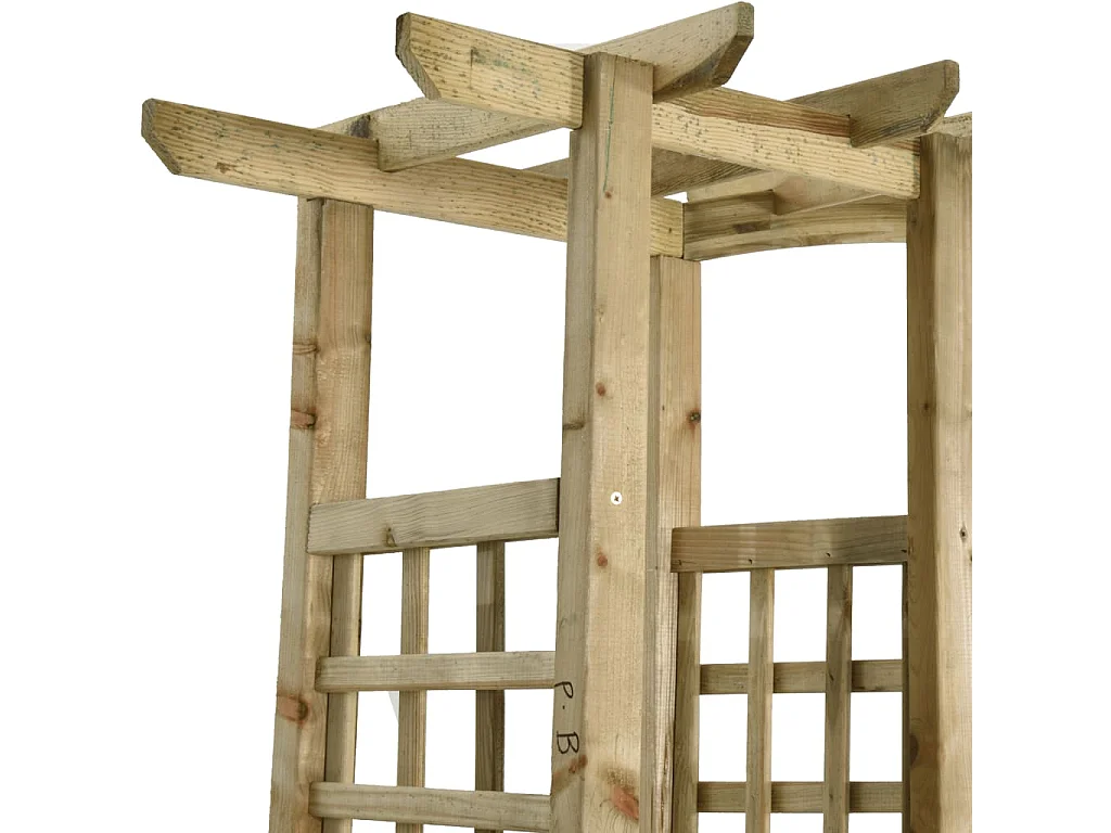 Pergola de jardin avec banc et jardinières Bois de pin imprégné 2