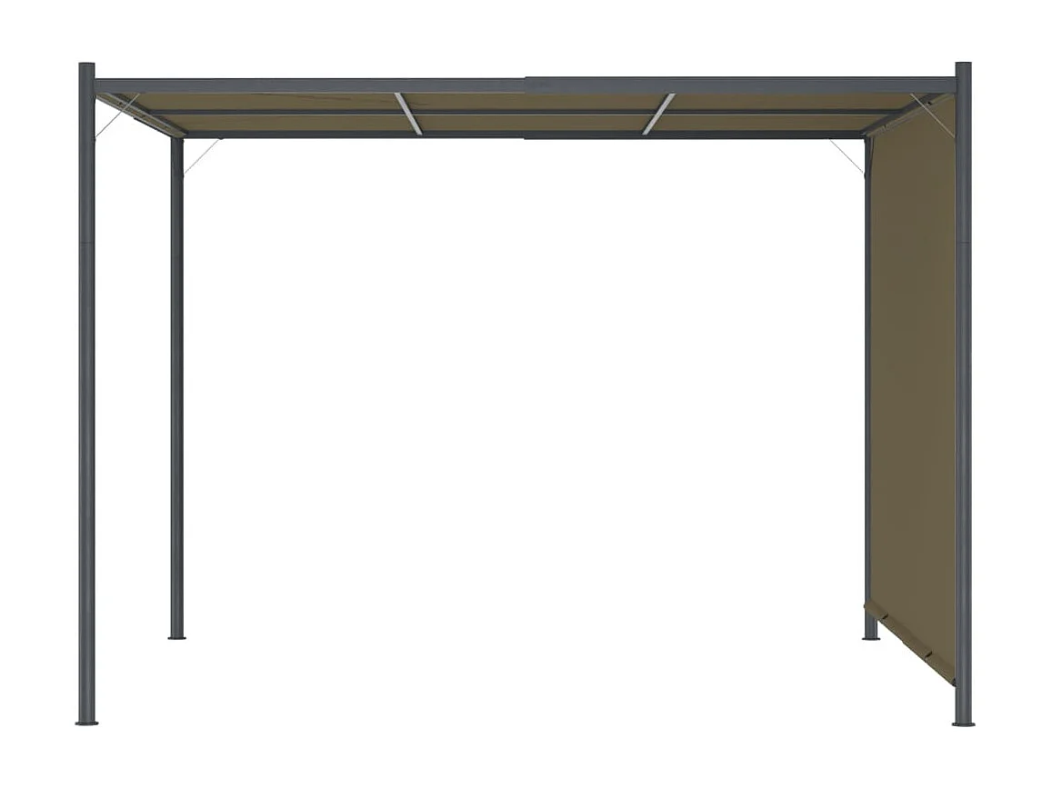 Pergola de jardin avec auvent rétractable 3x3 m Taupe 180 g-m²