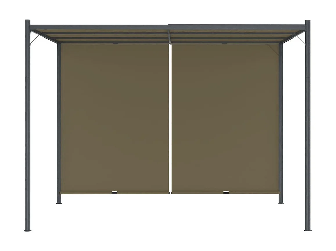 Pergola de jardin avec auvent rétractable 3x3 m Taupe 180 g-m²
