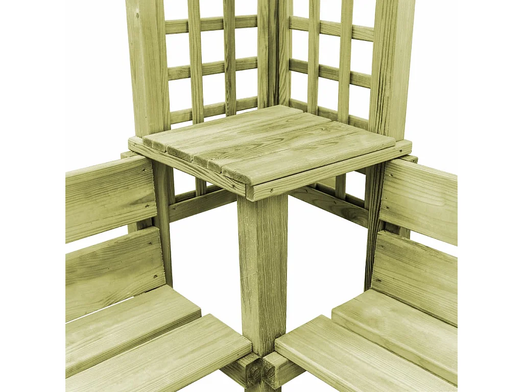 Pergola d'angle avec banc Bois de pin imprégné
