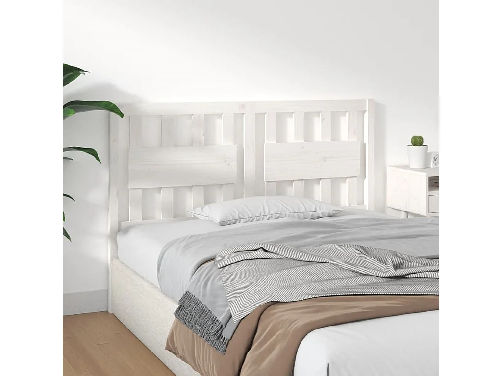 Tête de lit Blanc 125,5x4x100 Bois massif de pin