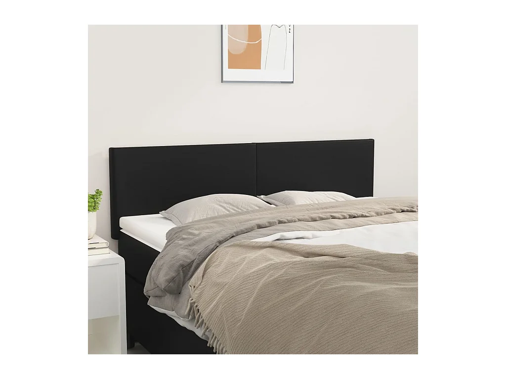 Têtes de lit 2 pcs Noir 72x5x78-88 Similicuir