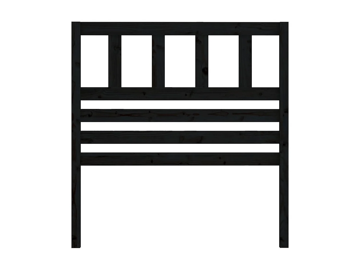 Tête de lit Noir 81x4x100 Bois massif de pin