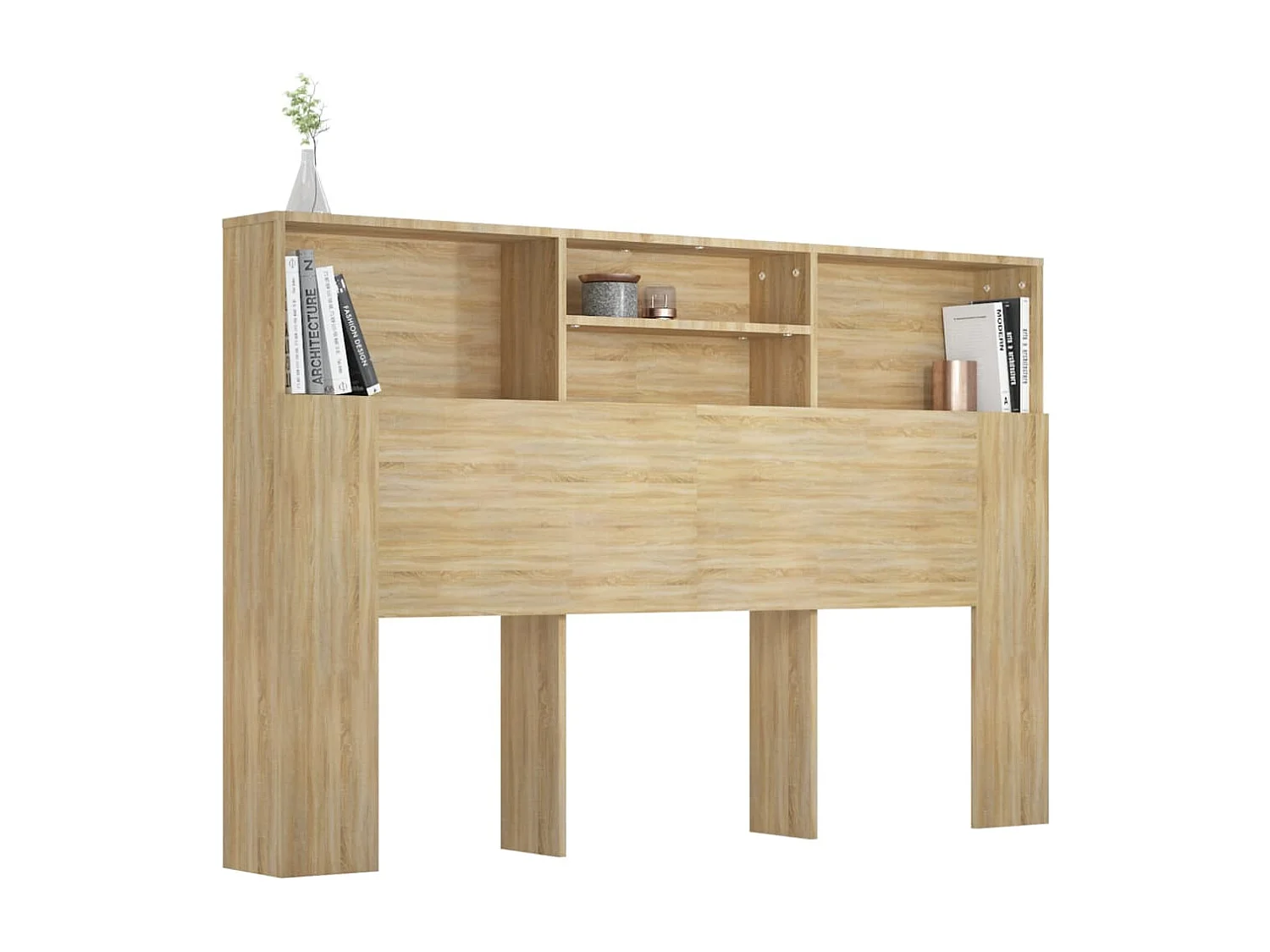 Tête de lit avec rangement Chêne sonoma 160x19x103,5