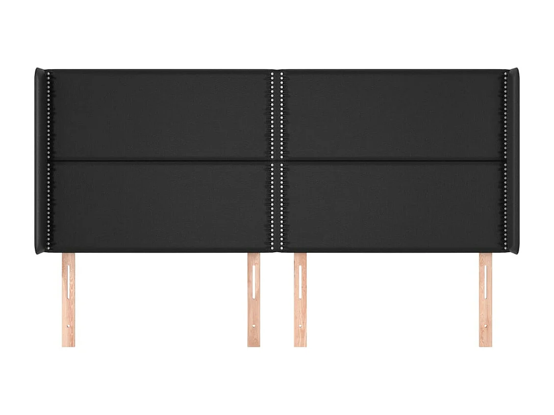 Tête de lit avec oreilles Noir 163x16x118-128 Similicuir