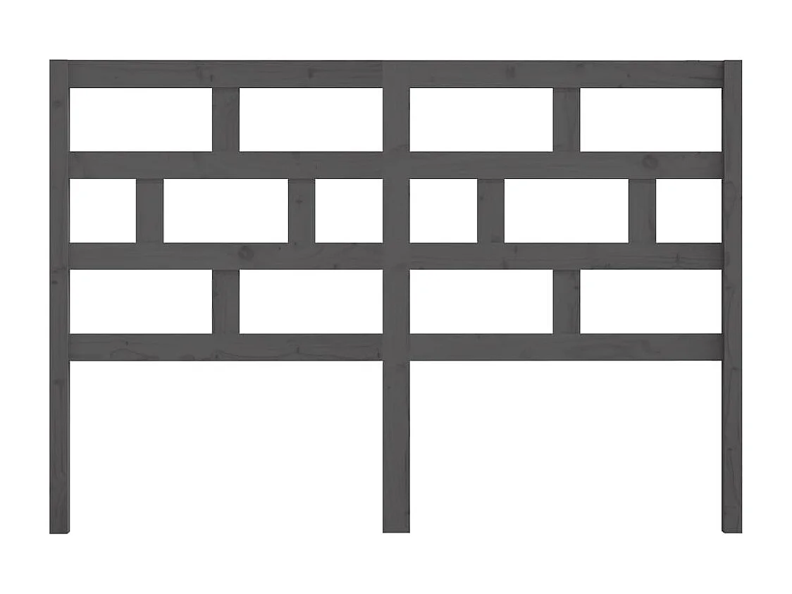 Tête de lit Gris 126x4x100 Bois massif de pin 2