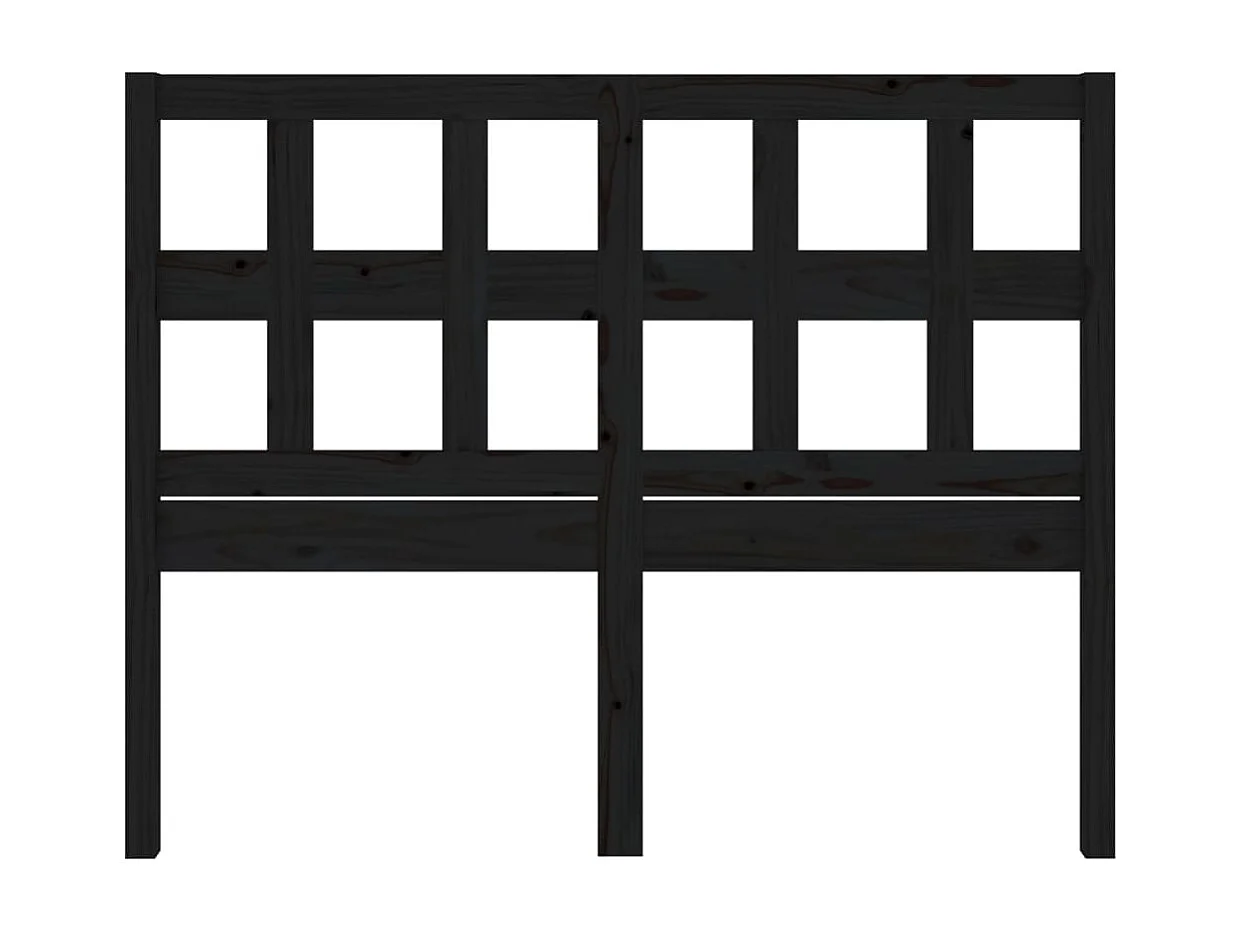 Tête de lit Noir 125,5x4x100 Bois massif de pin