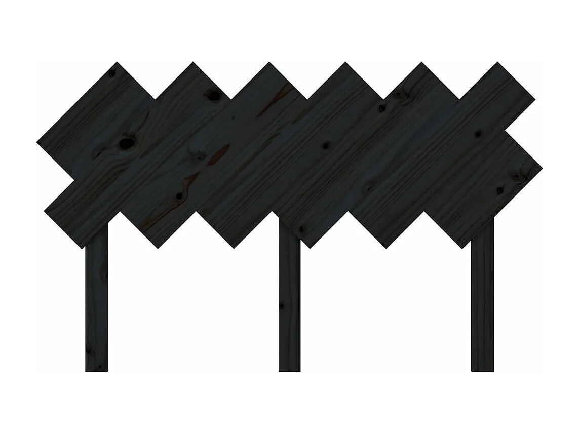 Tête de lit Noir 132x3x81 Bois massif de pin