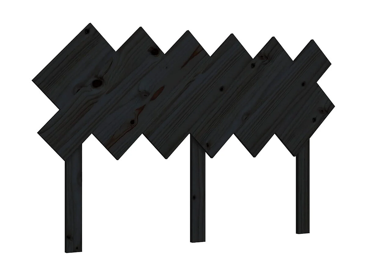 Tête de lit Noir 132x3x81 Bois massif de pin