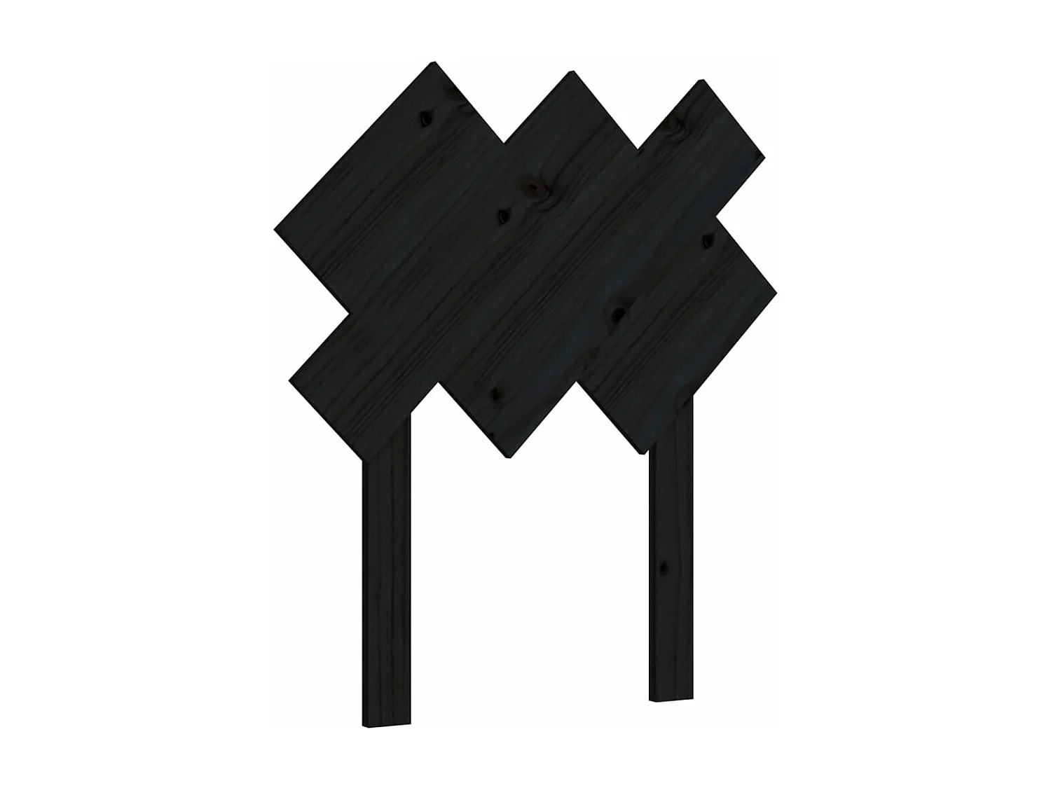 Tête de lit Noir 72,5x3x81 Bois massif de pin