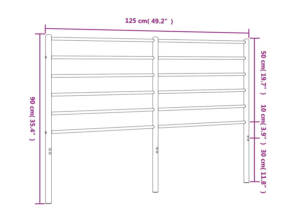 Tête de lit métal blanc 120cm