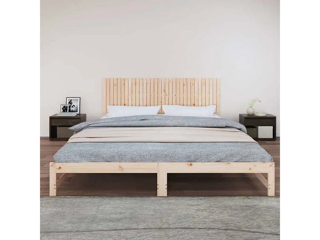 Tête de lit murale 204x3x60 Bois massif de pin