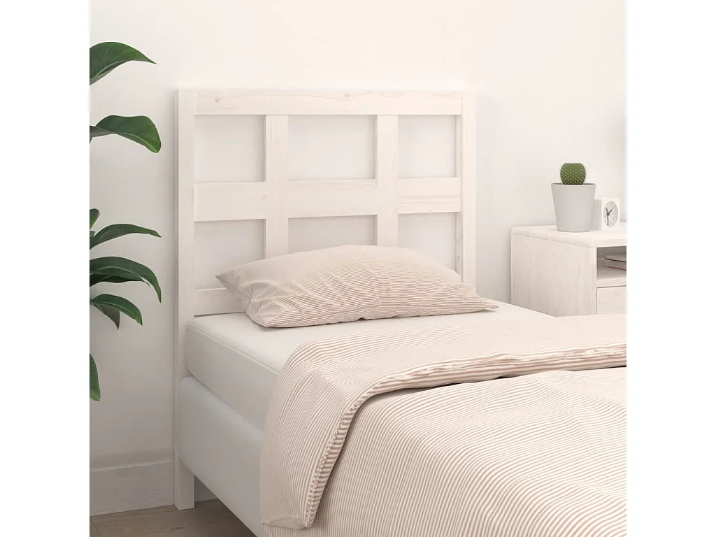 Tête de lit Blanc 80,5x4x100 Bois massif de pin