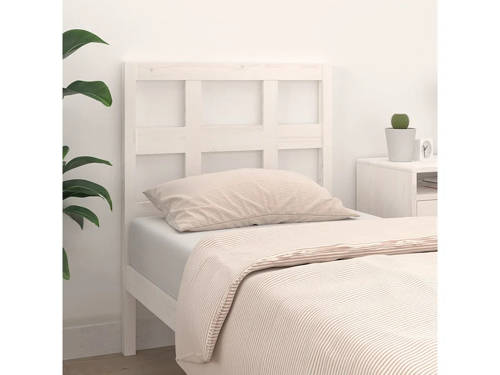 Tête de lit Blanc 80,5x4x100 Bois massif de pin
