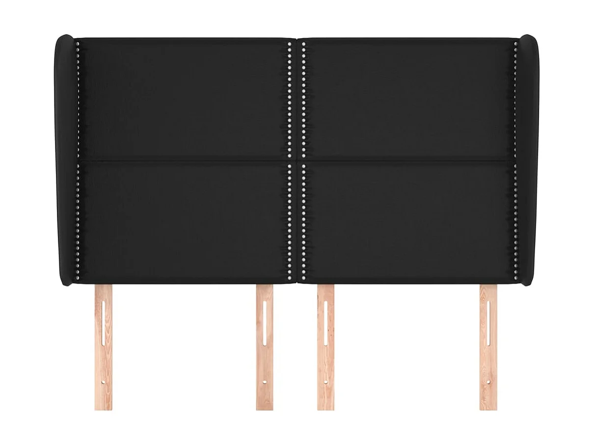 Tête de lit avec oreilles Noir 147x23x118-128 Similicuir Varkilo