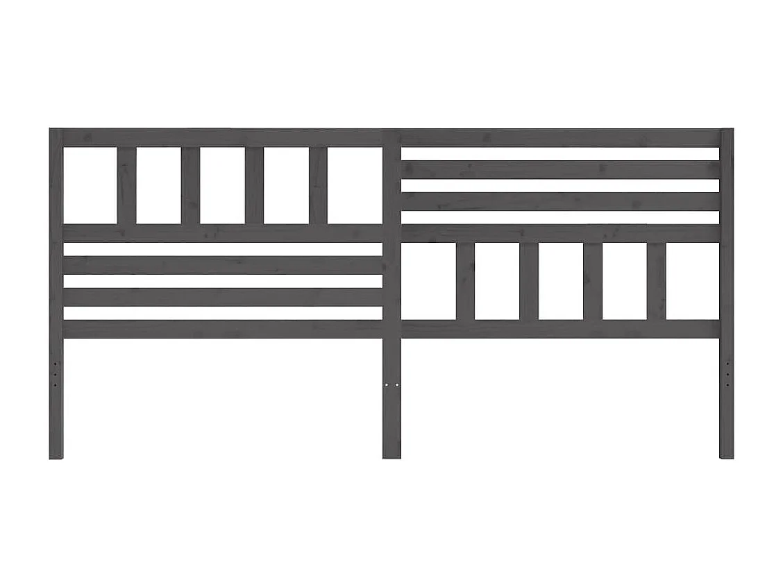 Tête de lit Gris 206x4x100 Bois massif de pin 3