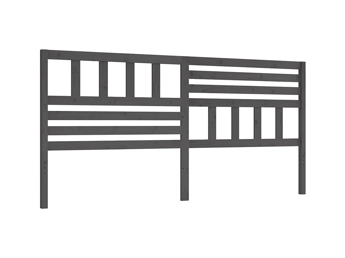 Tête de lit Gris 206x4x100 Bois massif de pin 3