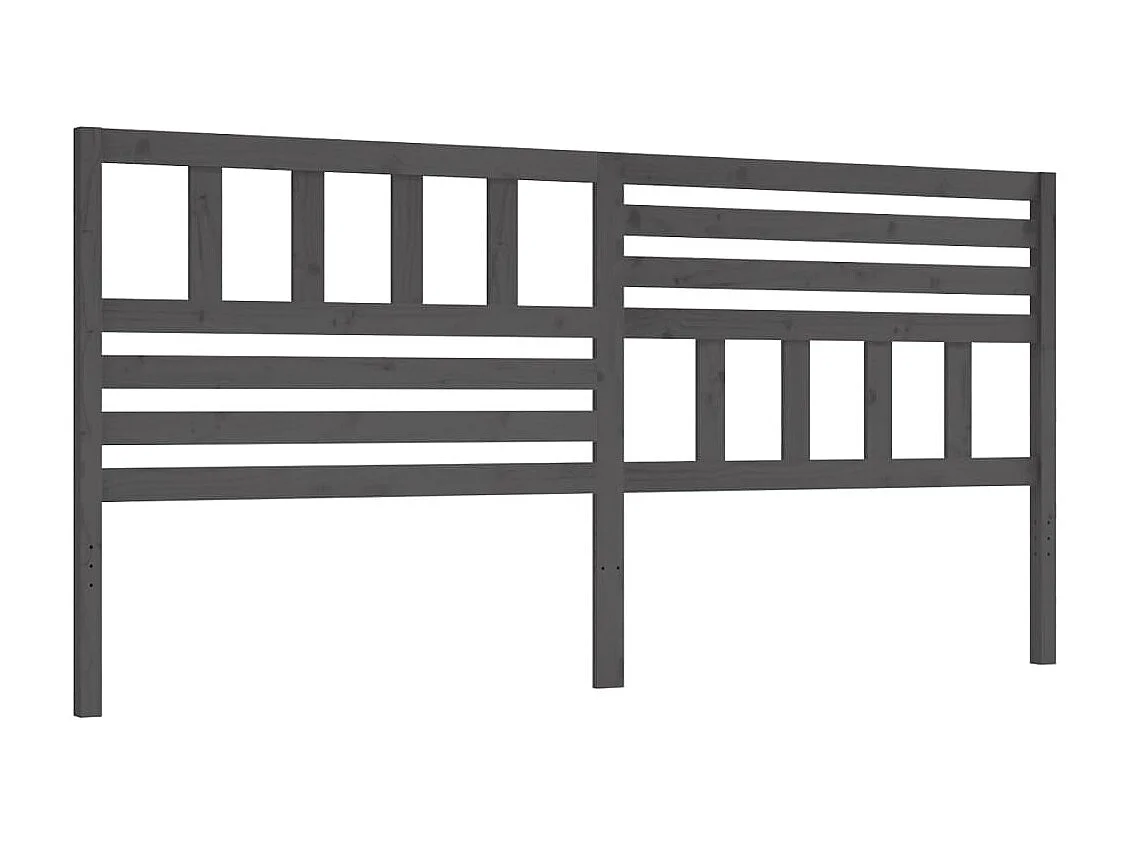 Tête de lit Gris 206x4x100 Bois massif de pin 3